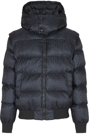 Balmain Chamarra capitonada con monograma en jacquard