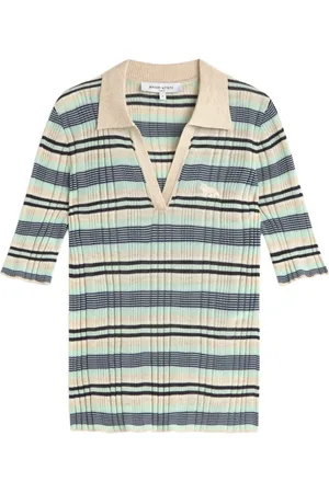 Maison Kitsuné Playera tipo polo de tejido canalé fino