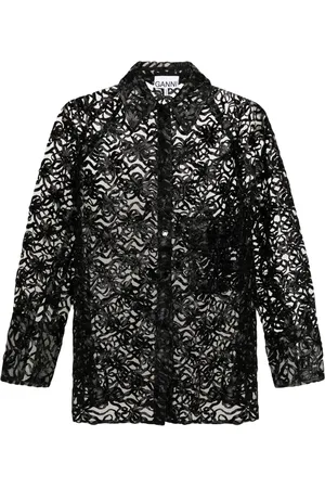 Ganni Camisa con botones y detalle de perforaciones