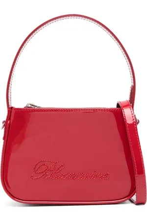 BLUMARINE Tote con acabado de charol y detalle de strass