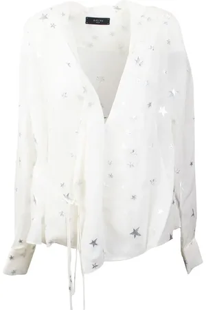 AMIRI Blusa cruzada con estrellas estampadas