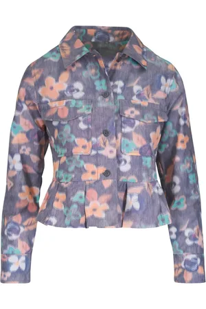 ODEEH Chamarra con estampado floral