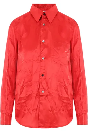 Comme des Garçons Camisa manga larga con efecto arrugado