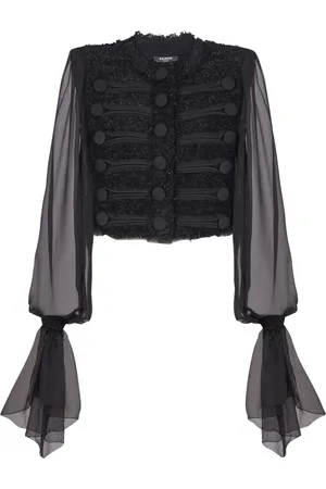 Balmain Chamarra con mangas de gasa