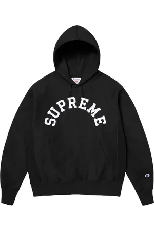 Supreme Hoodie SS 25 - Black en colaboración con Champion®