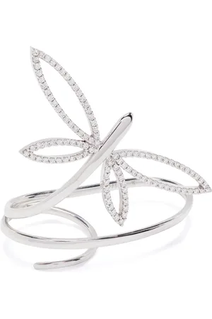 ANAPSARA Anillo en oro blanco de 18 ct con motivo de libélula y diamantes