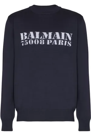 Balmain Suéter tejido con logo en intarsia