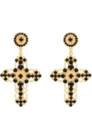 Dolce & Gabbana Aretes con detalle de cristales y cruz