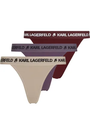 Karl Lagerfeld Set de tres tangas de algodón stretch
