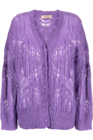 Twin-Set Cárdigan tejido de crochet con cuello en V