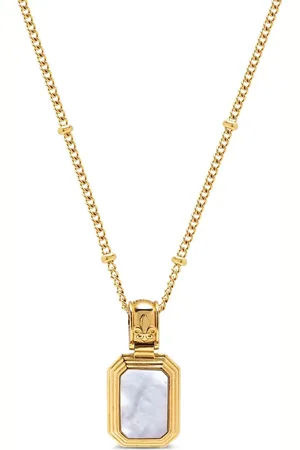 Nialaya 18kt gold plated Two-in-One pearl and onyx necklace