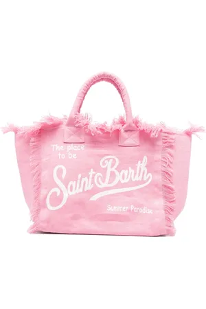 MC2 SAINT BARTH Bolso shopper de lino con logo
