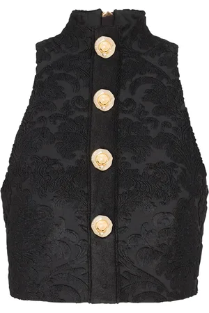 Balmain Top con botones y motivo Barocco