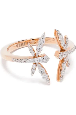 ANAPSARA Anillo en oro rosa de 18 ct con motivo de libélula y diamantes