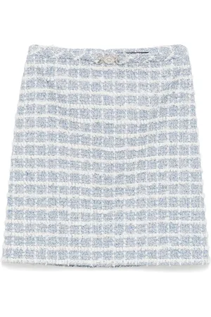 VERSACE Falda corta acampanada de tweed