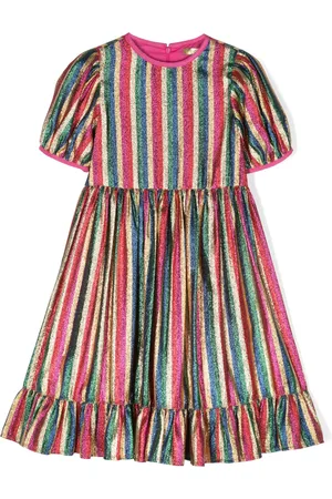 Stella McCartney Vestido con acabado metalizado y rayas