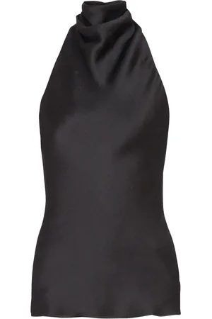 Balmain Top de seda con cuello halter