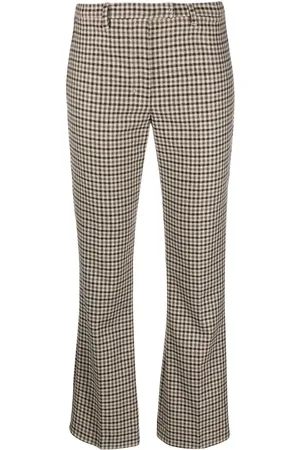 Max Mara Pantalones acampanados con cuadros estampados