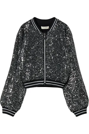 Twin-Set Chamarra bomber bordada con lentejuelas