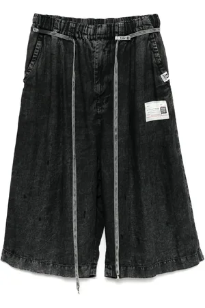 Maison Mihara Yasuhiro Pantalones capri con cordones en la pretina