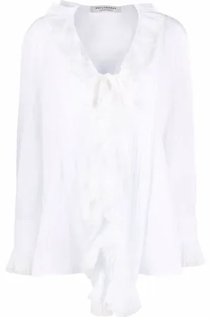 Serafini Camisa con volantes de tul