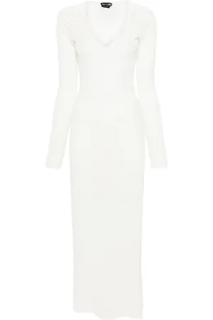 Tom Ford Vestido largo de tejido calado