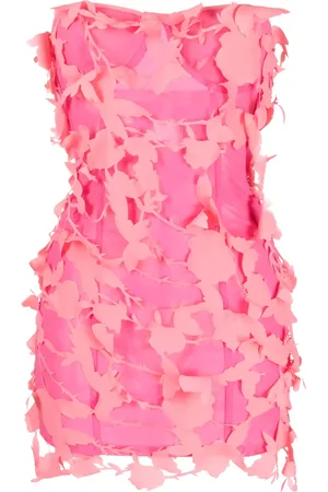 BLUMARINE Vestido corto estilo strapless con encaje floral