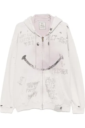 Maison Mihara Yasuhiro Hoodie con cierre y estampado Smily