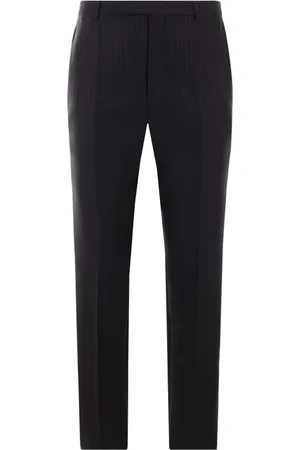 Saint Laurent Pantalones rectos con pinzas y motivo de rayas