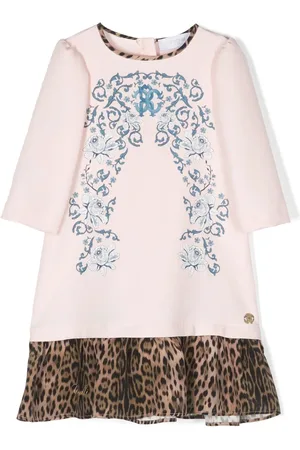 Roberto Cavalli Vestido midi manga larga con volantes
