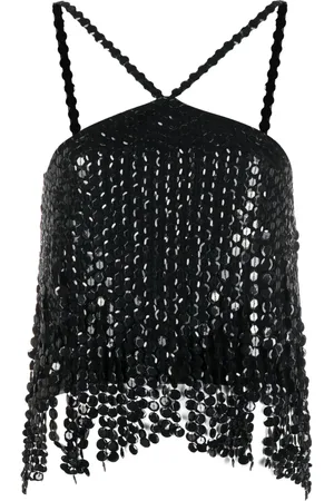 The Attico Top a capas bordado con lentejuelas