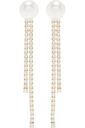 Mizuki Aretes Akoya en oro amarillo de 18kt con perla y diamantes