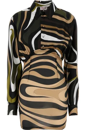 Puccini Vestido camisero con estampado Marmo