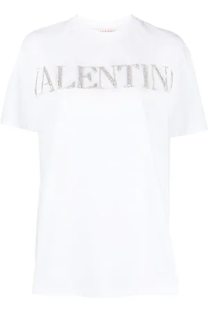 VALENTINO GARAVANI Playera con logo de cristales