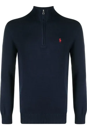 Ralph Lauren Sudadera con logo bordado y medio cierre