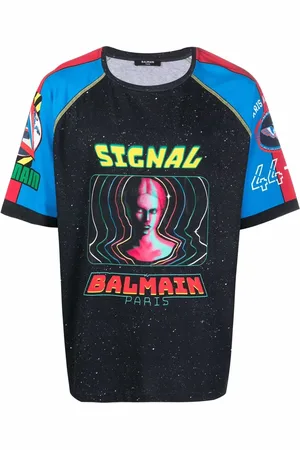 Balmain Playera larga con estampado espacial