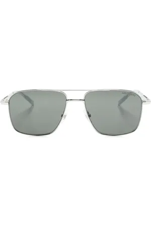 Montblanc Lentes del sol con armazón cuadrada y placa del logo