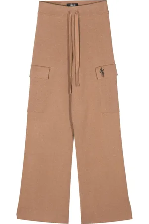 AMIRI Pantalones de canalé con logo bordado