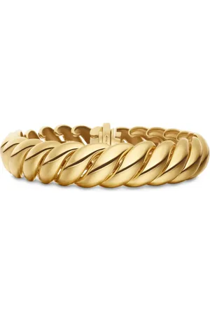 David Yurman Pulsera Sculpted Cable en oro amarillo de 18kt de 14mm