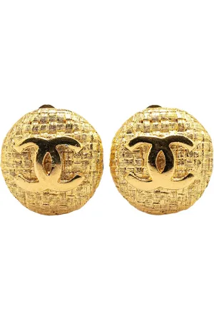 CHANEL Pulsera bañada en oro con logo CC 1980-1990