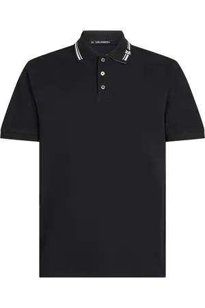 Karl Lagerfeld Playera tipo polo con ribete en contraste