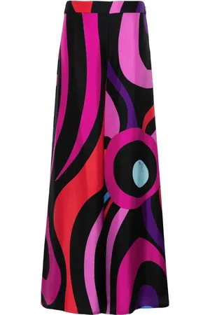 Puccini Pantalones palazzo de seda con estampado Marmo