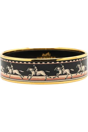 Hermès Pulsera ancha Horse esmaltada 62 del siglo XX