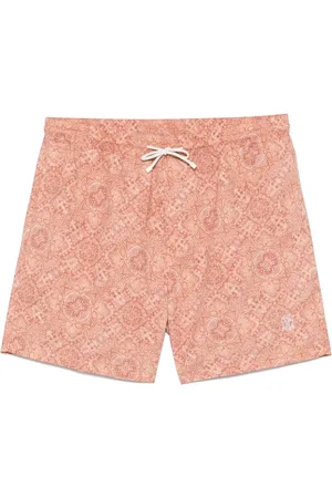 Brunello Cucinelli Logo-embroidered swim shorts