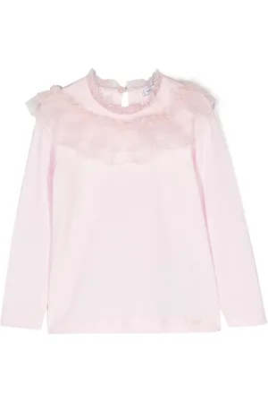 MONNALISA Playera con volantes en el cuello