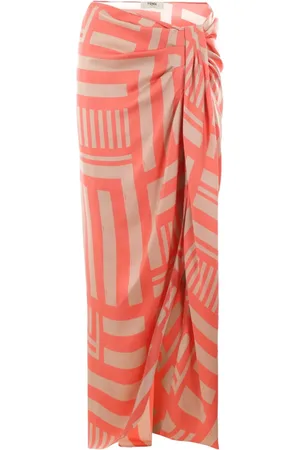 Fendi Falda de seda Labyrinth