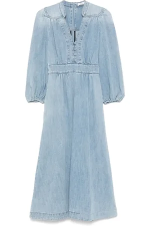 ZIMMERMANN Vestido vaquero con cuello en V