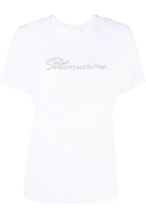 BLUMARINE Playera con logo de strass