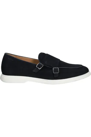 HUGO BOSS Suede contrasting-sole monk shoes