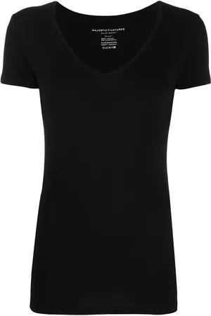 Majestic Playera sin mangas con cuello en V